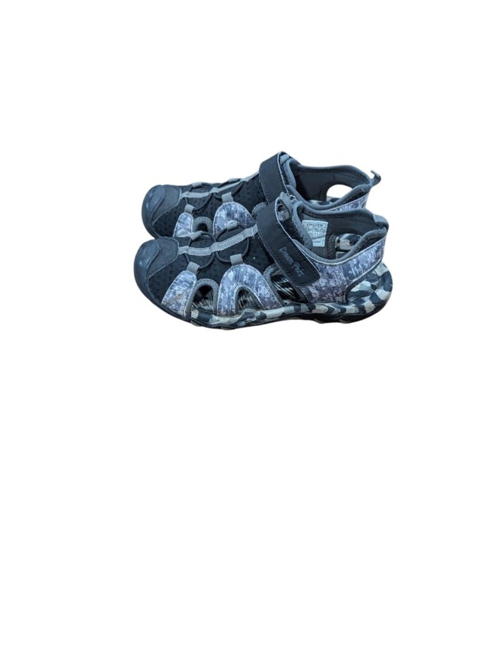 Dream Pairs Youth Black Gray White Closed-Toe Athletic Sport Sandals Sz 4